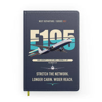 Thumbnail for Embraer E195 design on navy blue notebook