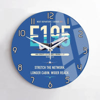 Thumbnail for Embraer E195 design on blue no frame wall clock