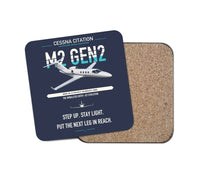 Thumbnail for Cessna Citation M2 Gen2 design on navy blue 1 piece coaster