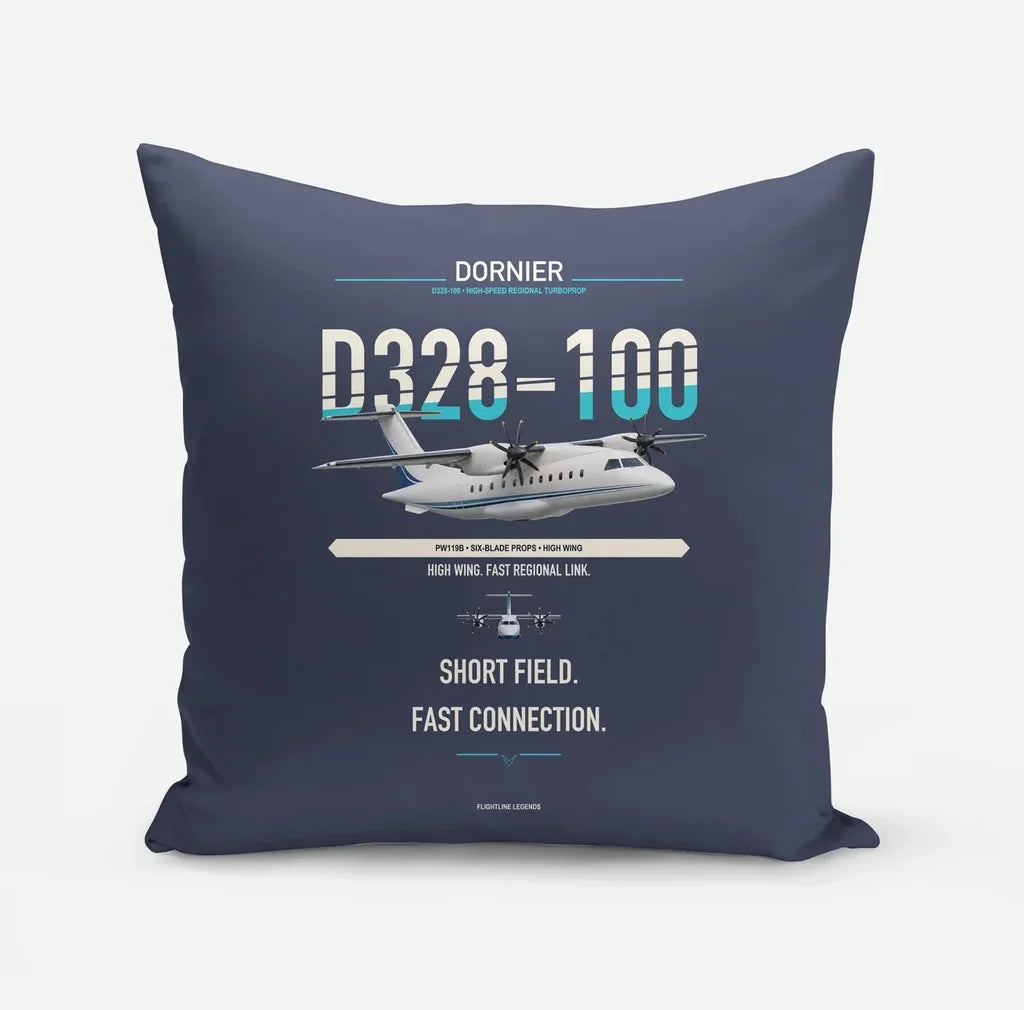 Dornier D328-100 design on navy blue pillow