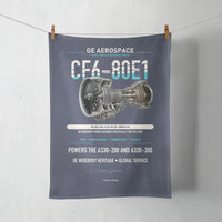 Thumbnail for CF6-80E1 design on navy blue towel