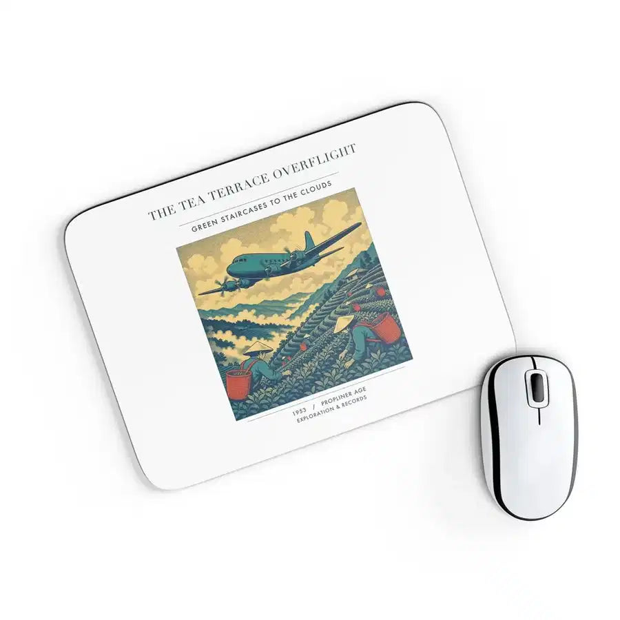 VINTAGE G4342 - The Tea Terrace Overflight - Designed Mouse Pads design on white rectangle