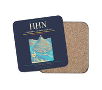 Thumbnail for Frankfurt-Hahn Airport (HHN) design on navy blue 1 piece coaster