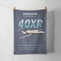 Thumbnail for Bombardier Learjet 40XR design on navy blue towel