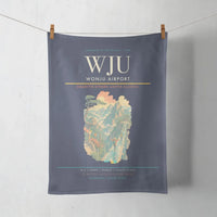 Thumbnail for Wonju Airport (WJU) design on navy blue towel