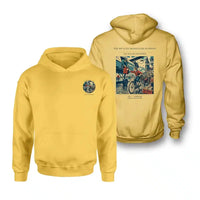 Thumbnail for VINTAGE G4311 - The Bicycle Messenger Handoff - Double-Side Hoodie design on yellow double side