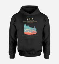 Thumbnail for Gander International Airport (YQX) design on black hoodie single-side print