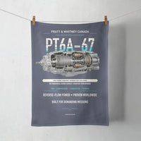 Thumbnail for PT6A-67 design on navy blue towel