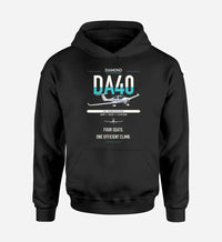 Thumbnail for Diamond DA40 design on black double-side hoodie, single-side print