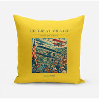 Thumbnail for VINTAGE G4003 - The Great Air Race - Designed Pillows design on yellow