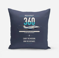 Thumbnail for Beechcraft King Air 360 design on navy blue pillow
