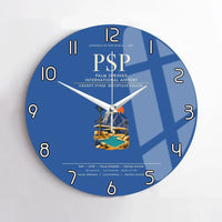 Thumbnail for Palm Springs International Airport (PSP) design on blue no frame wall clock