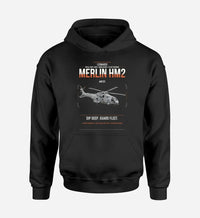 Thumbnail for Leonardo AW101 Merlin HM2 design on black double-side hoodie, single-side print