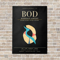 Thumbnail for Bordeaux Airport BOD - Canvas Framed - Black