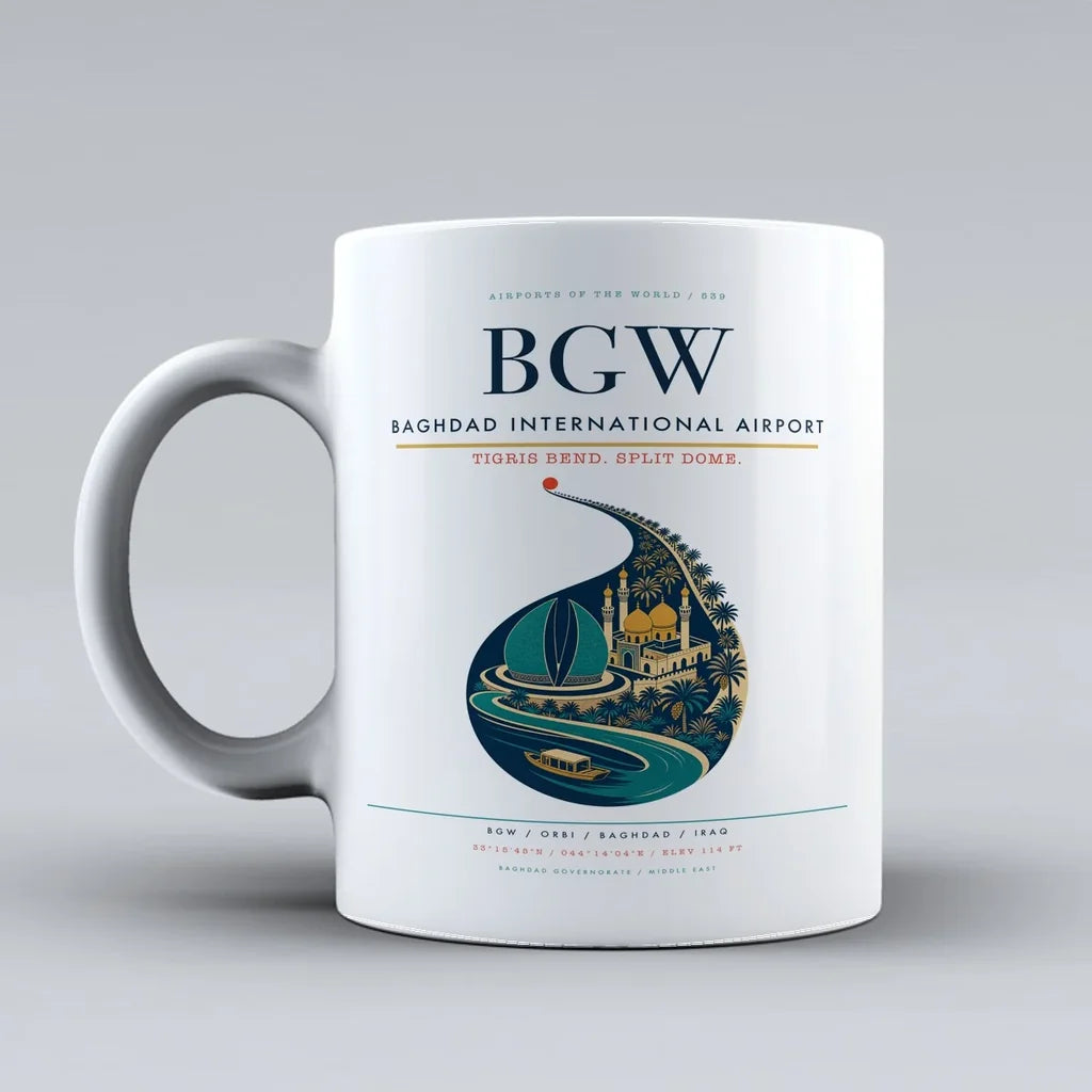 Baghdad International Airport BGW Mug - White