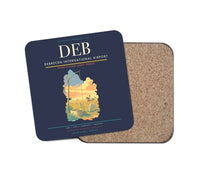 Thumbnail for Debrecen International Airport (DEB) design on navy blue 1 piece coaster