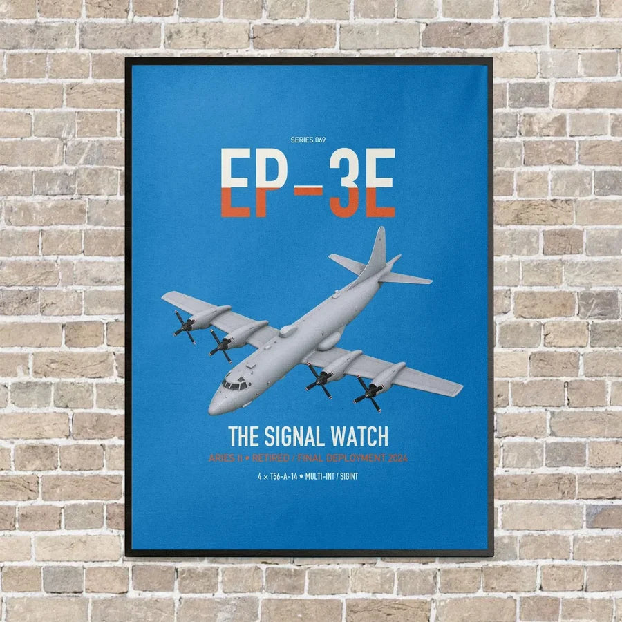 EP-3E ARIES II vertical canvas print - framed - turquoise background