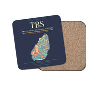 Thumbnail for Tbilisi International Airport (TBS) design on navy blue 1 piece coaster