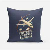 Thumbnail for Every Route Starts With A Clear Plan design on navy blue pillow