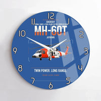 Thumbnail for Sikorsky MH-60T Jayhawk design on blue no frame wall clock