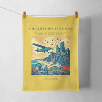 Thumbnail for VINTAGE G4447 - The Clifftop Castle Pass - Designed Towels design on yellow