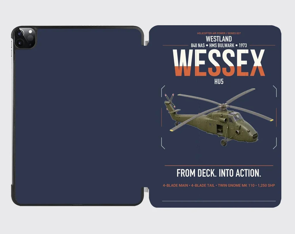 Westland Wessex HU5 design on navy blue ipad tablet case