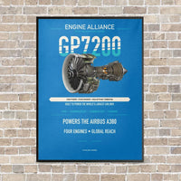 Thumbnail for GP7200 vertical canvas print - framed - turquoise background
