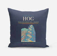 Thumbnail for Frank País Airport (HOG) design on navy blue pillow