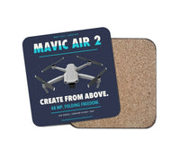 Thumbnail for DJI Mavic Air 2 design on navy blue 1 piece coaster