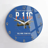 Thumbnail for PZL P.11c design on blue no frame wall clock