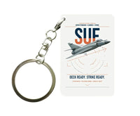 Thumbnail for Dassault Super Étendard design on white designed key chain, double-side print