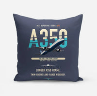 Thumbnail for Airbus A350-1000 design on navy blue pillow