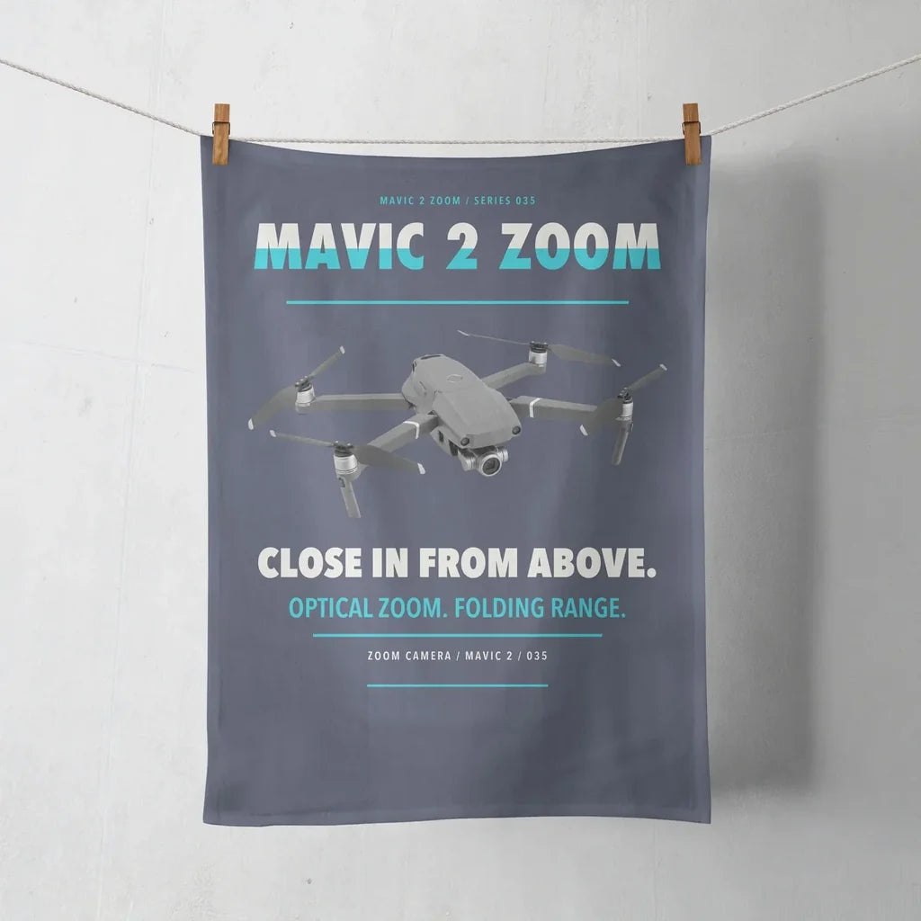 DJI Mavic 2 Zoom design on navy blue towel