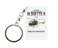 Thumbnail for Sud Aviation SE 3130 Alouette II design on white designed key chain, double-side print