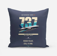 Thumbnail for Boeing 737-200 design on navy blue pillow