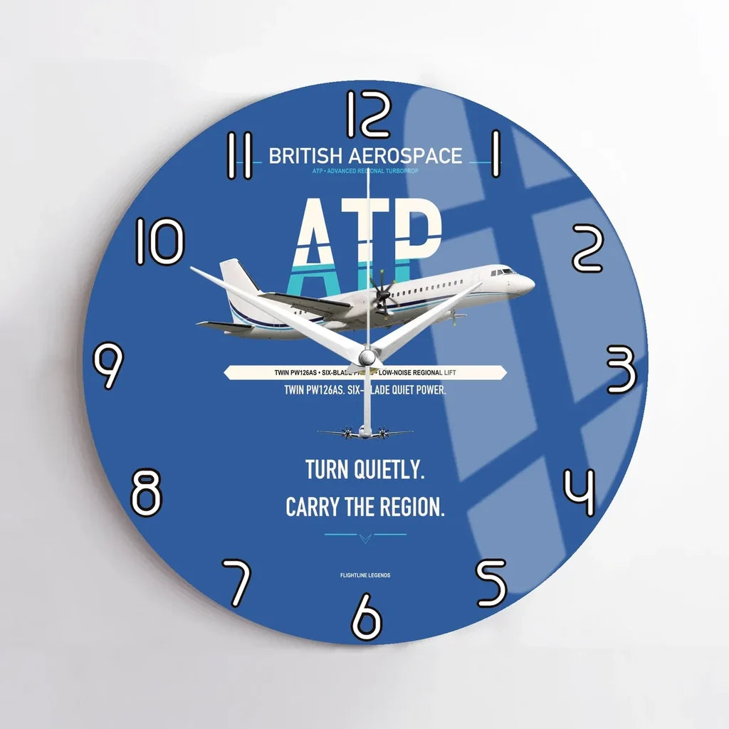 British Aerospace ATP design on blue no frame wall clock