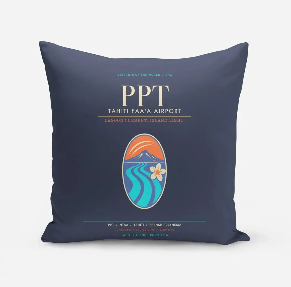 Tahiti Faa'a Airport PPT - Lagoon-Volcano Passage - Navy Blue