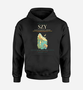 Single-Side Printing — Olsztyn-Mazury Airport (SZY) Double-Side Hoodie