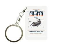Thumbnail for Boeing CH-47D design on white designed key chain, double-side print