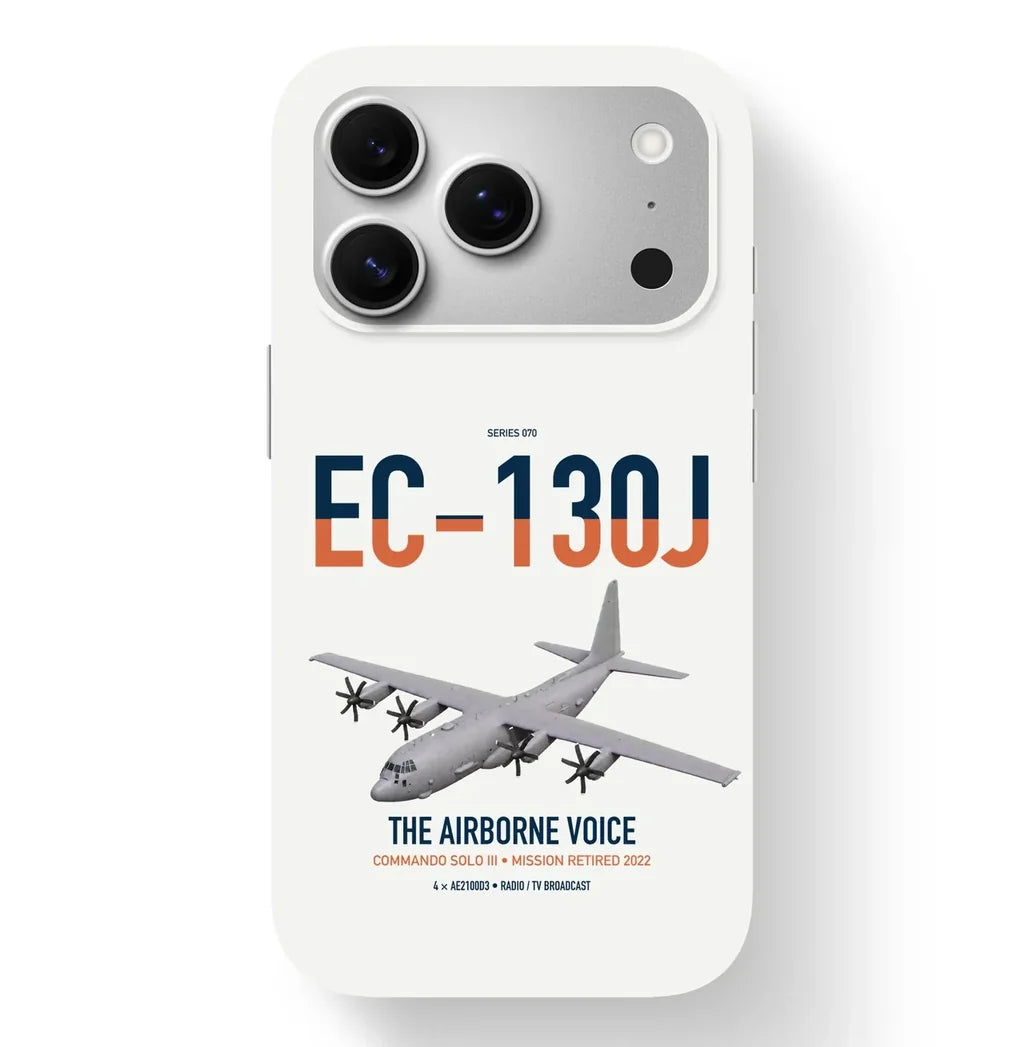 EC-130J Commando Solo III design on white magsafe iphone case, for iPhone 17 Pro