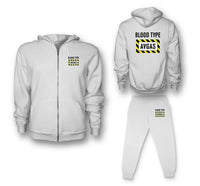 Thumbnail for Blood Type AVGAS Zipped Hoodie - White