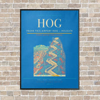 Thumbnail for Frank País Airport HOG — Holguín vertical canvas print - framed - turquoise background