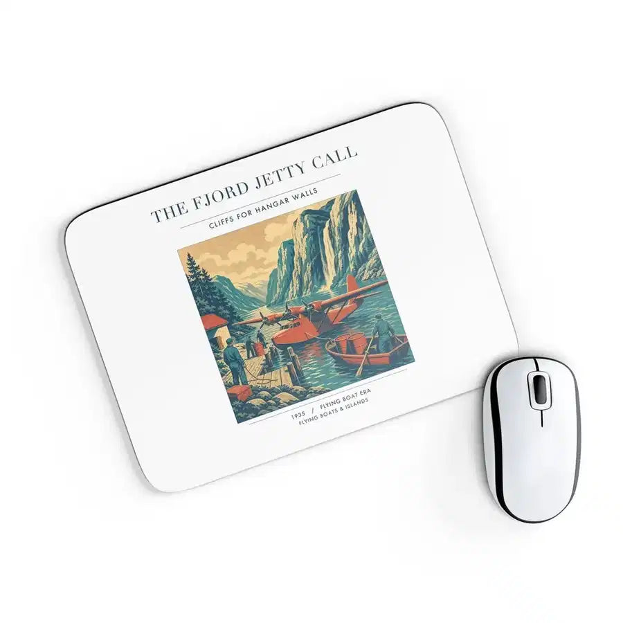 VINTAGE G4185 - The Fjord Jetty Call - Designed Mouse Pads design on white rectangle