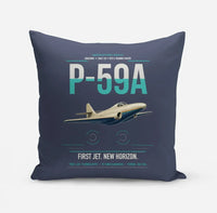 Thumbnail for P-59A Airacomet design on navy blue pillow