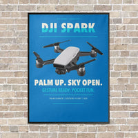 Thumbnail for DJI Spark vertical canvas print - framed - turquoise background