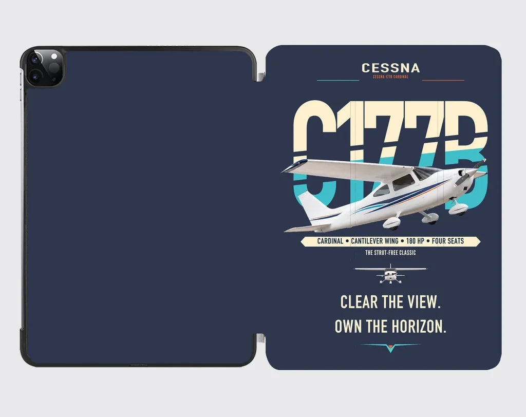 Cessna 177B Cardinal design on navy blue ipad tablet case