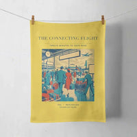 Thumbnail for VINTAGE G4088 - The Connecting Flight - Designed Towels design on yellow