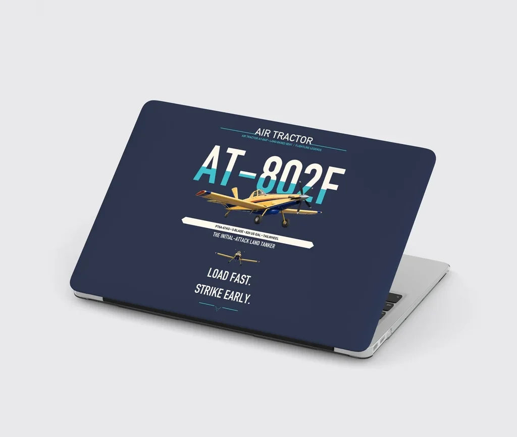 Air Tractor AT-802F design on navy blue MacBook case