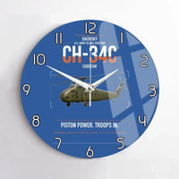 Thumbnail for Sikorsky CH-34C Choctaw design on blue no frame wall clock