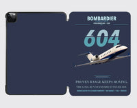 Thumbnail for Bombardier Challenger 604 design on navy blue ipad tablet case